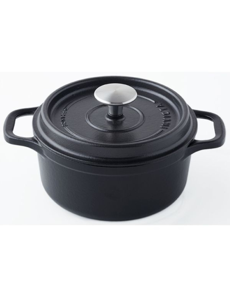 cocotte en fonte ronde 26 cm noire - invicta