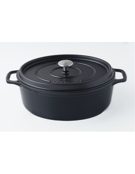 cocotte en fonte ovale 29 cm noire - invicta