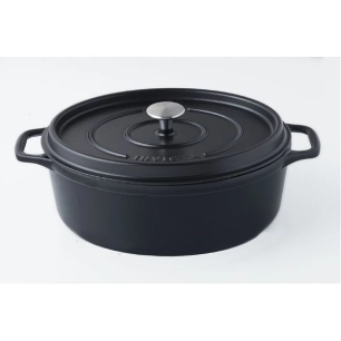 cocotte en fonte ovale 29 cm noire - invicta
