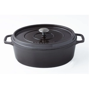 cocotte en fonte ovale 29 cm taupe - invicta