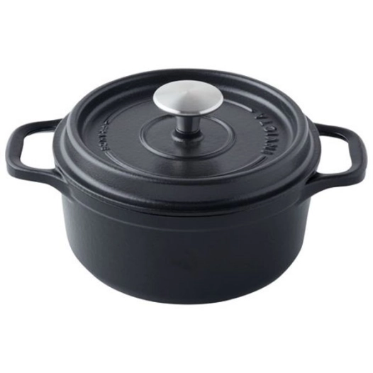 cocotte en fonte ronde 18 cm noire - invicta