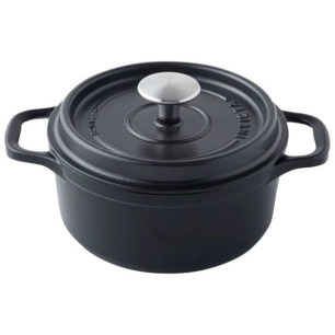 cocotte en fonte ronde 18 cm noire - invicta