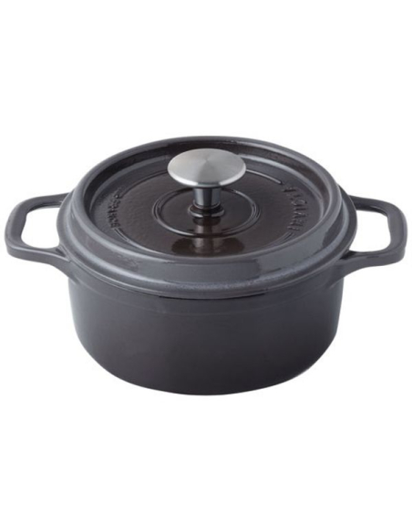 cocotte en fonte ronde 28 cm taupe - invicta