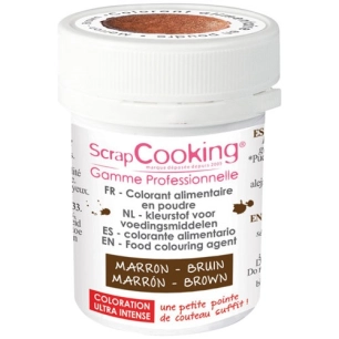 colorant alimentaire en poudre marron 5 g - scrapcooking