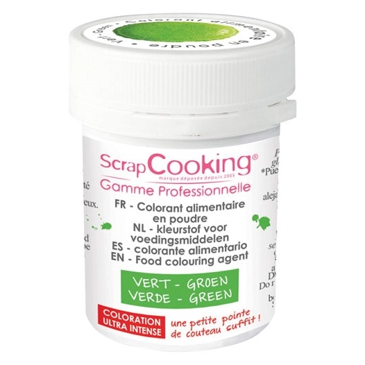 colorant alimentaire en poudre vert 5 g - scrapcooking