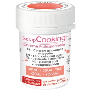 colorant alimentaire en poudre corail 5 g - scrapcooking