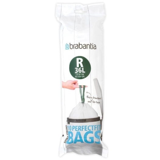 rouleau de 10 sacs poubelle code r - 36 l - perfect fit - spécial bo touch - brabantia