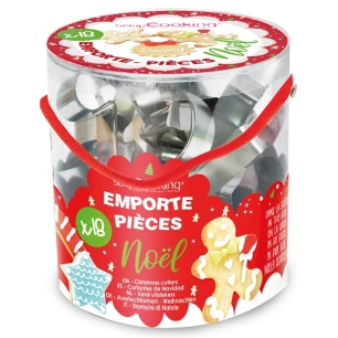 seau de 18 emporte-pièces noël - scrapcooking