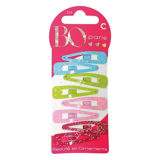 pinces clic clac paillettes x8 c - bo paris