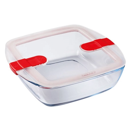 plat carré 25 x 22 x 7 cm - cook & heat - pyrex