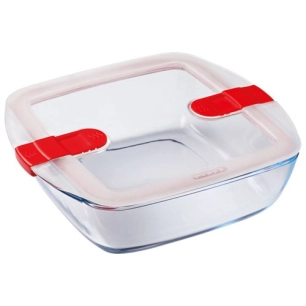 plat carré 25 x 22 x 7 cm - cook & heat - pyrex