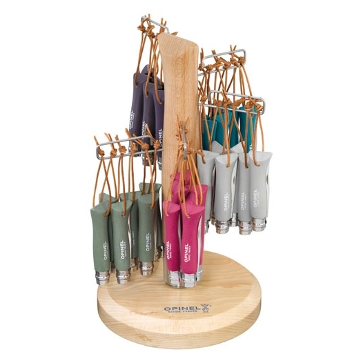 présentoir de 60 couteaux assortis - baroudeur n°6 colorama - opinel