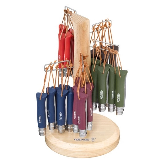 présentoir 60 couteaux assortis - baroudeur n°8 colorama - opinel