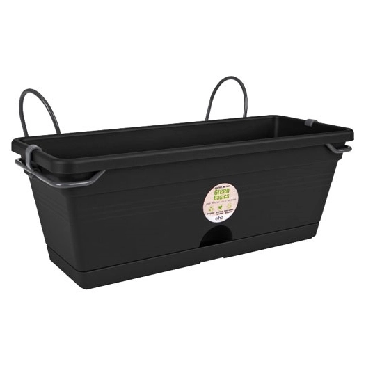 jardinière kit green basics 30cm living noir - elho