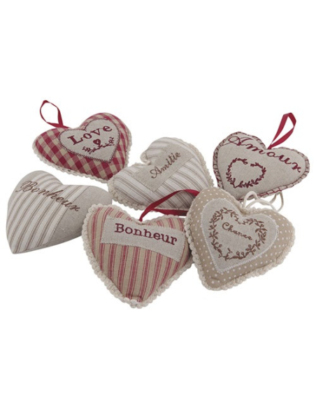 1 coeur à suspendre 12x12cm assortis - aubry gaspard