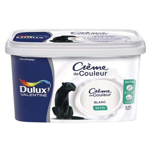 valentine crème de couleur 2.5l blanc - dulux valentine