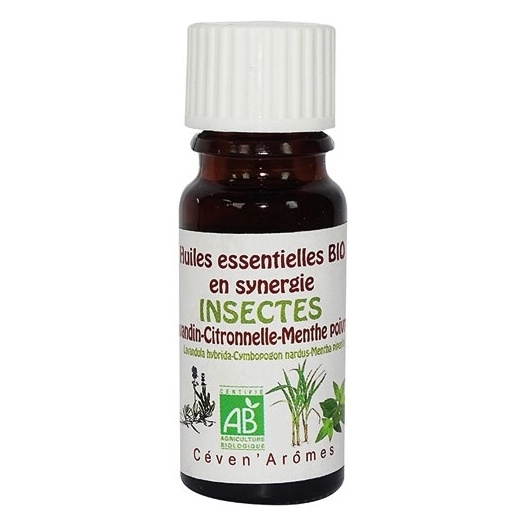 synergie bio insecte lavandin citronnelle menthe poivré 10m - ceven aromes