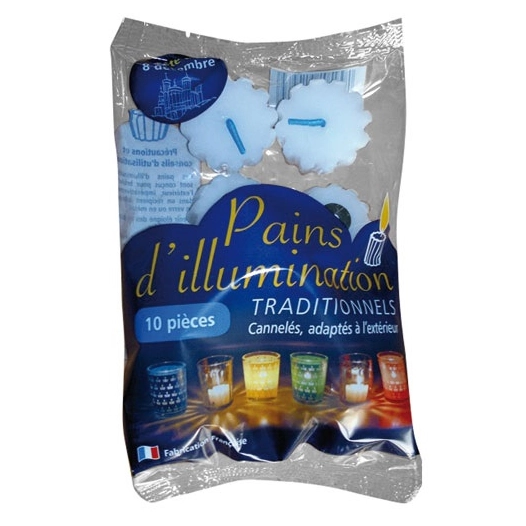 pain d'illumination traditionnel cire blanche x 10 - ciergerie sud est