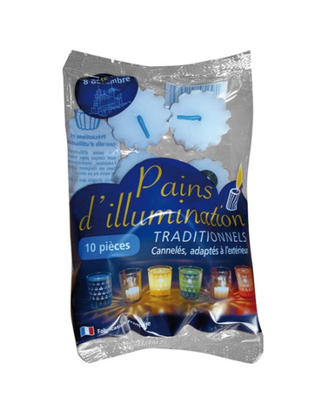Pain d'illumination blanc Cire blanche traditionnelle, lot de 10 - Ciergerie Sud Est