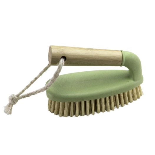 brosse abrasive avec poignée en bambou - rixx - point virgule
