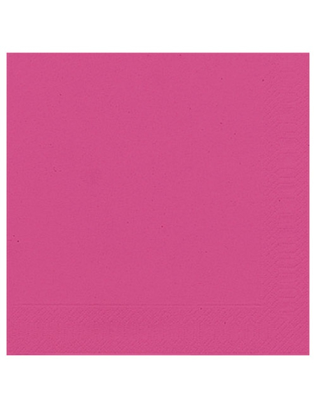 Lot 20 Serviettes Duni Fuschia Serviettes en papier fuschia 33x33 cm - DUNI