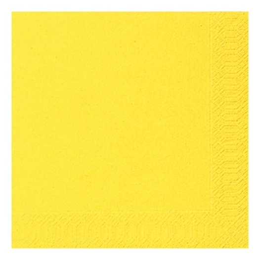 lot 20 serviettes 33 x 33 cm jaune - duni