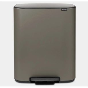 poubelle à pédale 2 x 30 l platinium - bo - brabantia