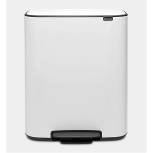 poubelle à pédale 2 x 30 l blanche - bo - brabantia