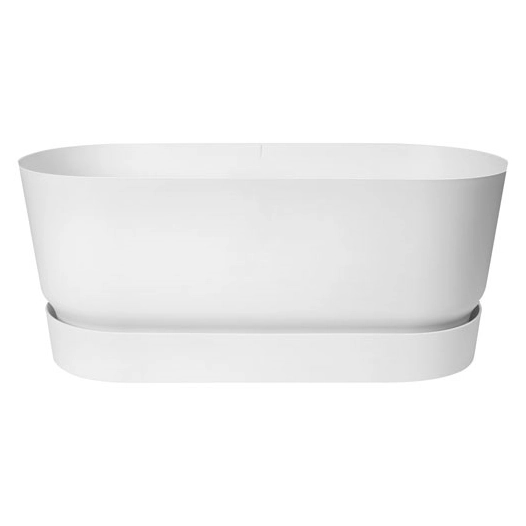 jardinière greenville 4 roues d.80cm blanc - elho