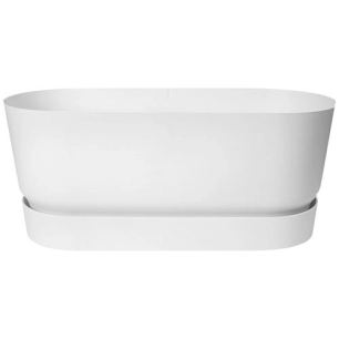 jardinière greenville 4 roues d.80cm blanc - elho