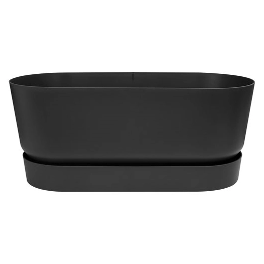 jardinière greenville 4 roues d.80cm living noir - elho