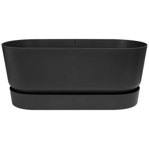 jardinière greenville 4 roues d.80cm living noir - elho