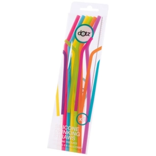 set 6 pailles 19.5 cm - multicolores - dotz - point virgule