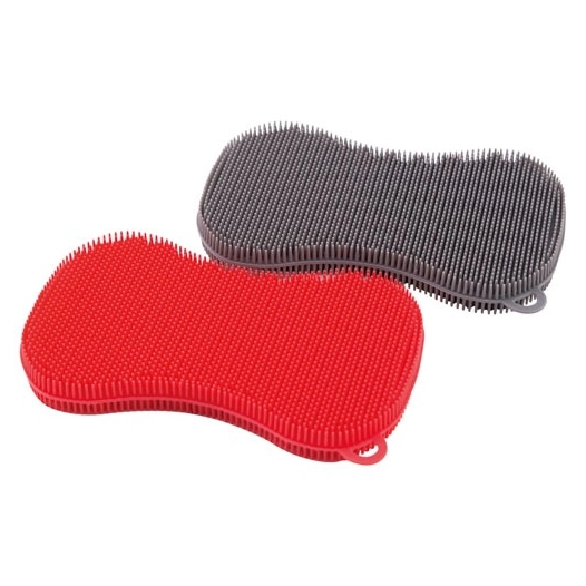 éponge en silicone grise ou rouge - dotz - point virgule