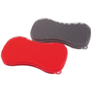 éponge en silicone grise ou rouge - dotz - point virgule