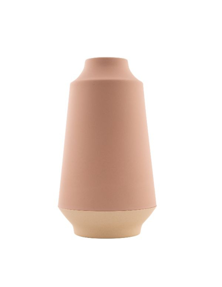 vase haut 26,5 cm - rose poudré & blanc cassé - point virgule