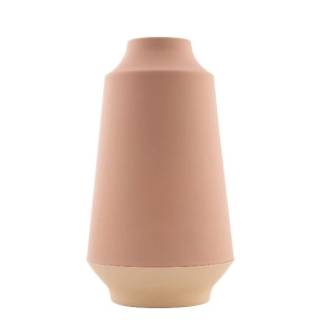 vase haut 26,5 cm - rose poudré & blanc cassé - point virgule