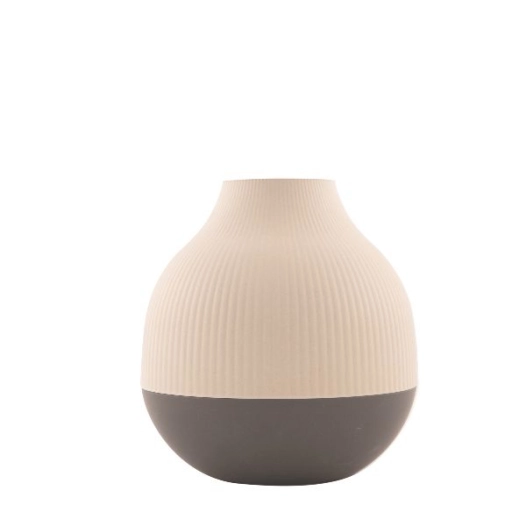 vase boule 19 cm - blanc cassé & gris foncé - point virgule
