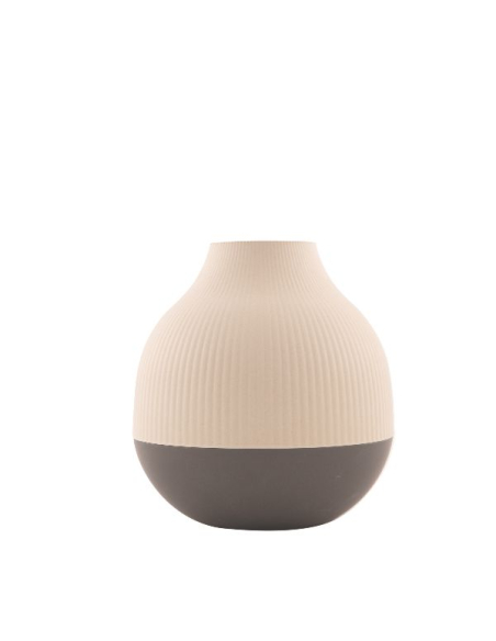 vase boule 19 cm - blanc cassé & gris foncé - point virgule
