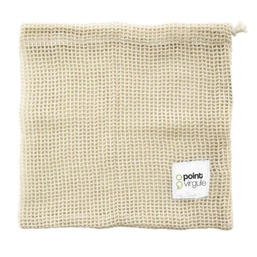 sac à fruits et légumes 25 x 20 cm - coton - point virgule