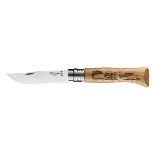 couteau poisson - tradition n°8 gravure animalia - opinel