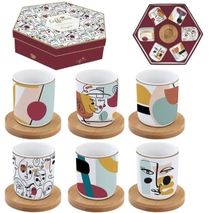 coffret 6 tasses à café 11 cl - modernism - coffee mania - easy life