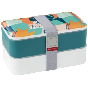 boîte repas 2 compartiments vert - lunch box - easy life