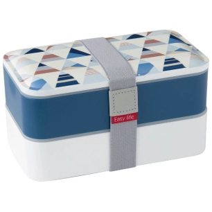 boîte repas 2 compartiments bleu - lunch box - easy life