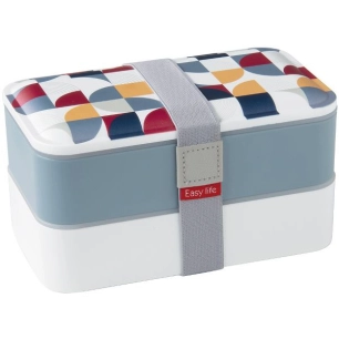boîte repas 2 compartiments gris - lunch box - easy life