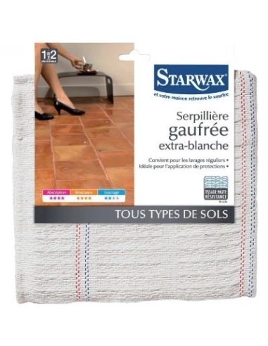 Serpillière gaufrée extra blanche 50 x 100