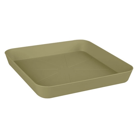 soucoupe loft carrée 22cm vert cendré - elho