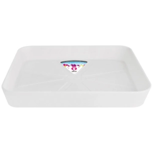 soucoupe loft carrée 28cm blanc - elho