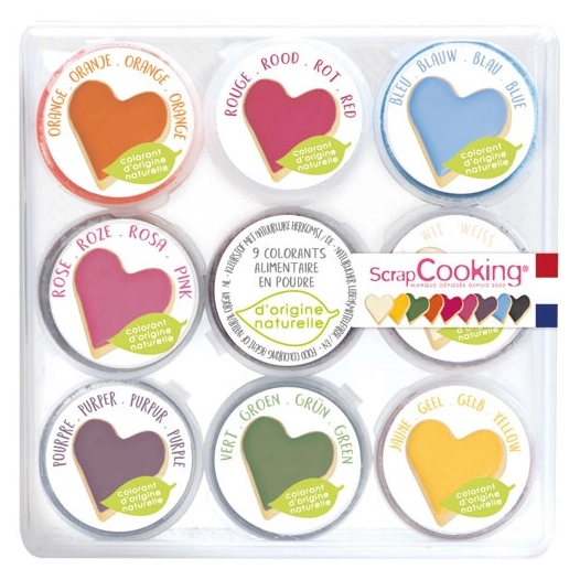 lot de 9 mini-colorants en poudre naturels - scrapcooking