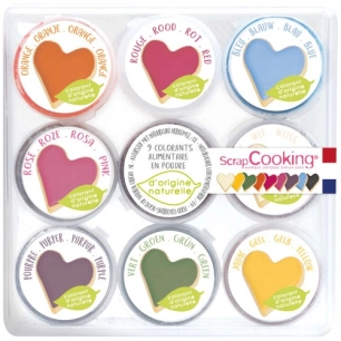 lot de 9 mini-colorants en poudre naturels - scrapcooking